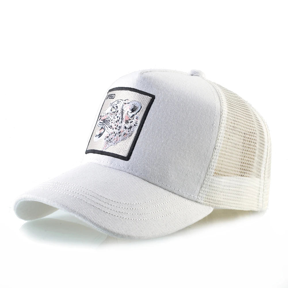 Unisex Embroidered Goat Patch Trucker Cap Four Seasons Snapback Baseball Hat