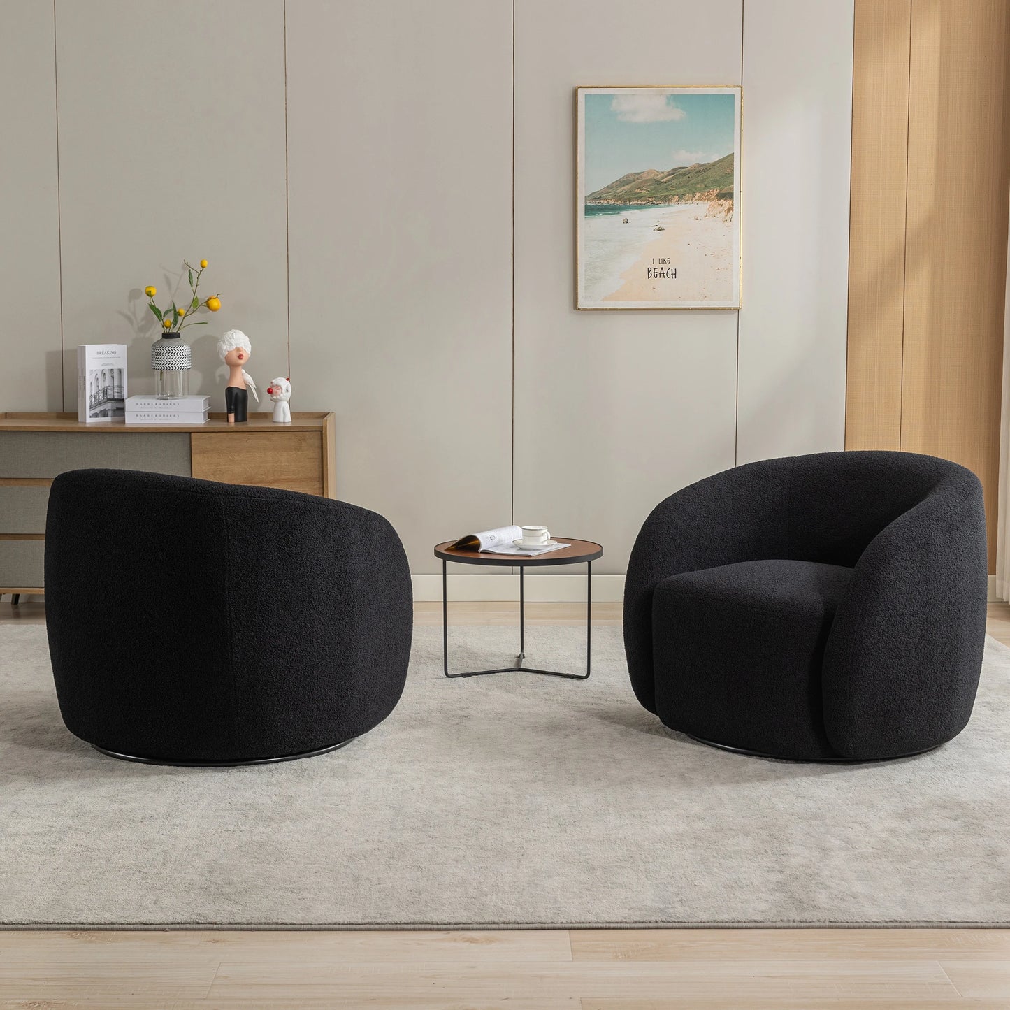 SEYNAR Velvet 360 Swivel Accent Armchairs Set Of 2