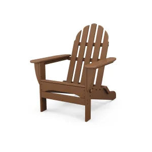 Classic Folding Adirondack Chair Outdoor Teak Wood 35 Inch High
