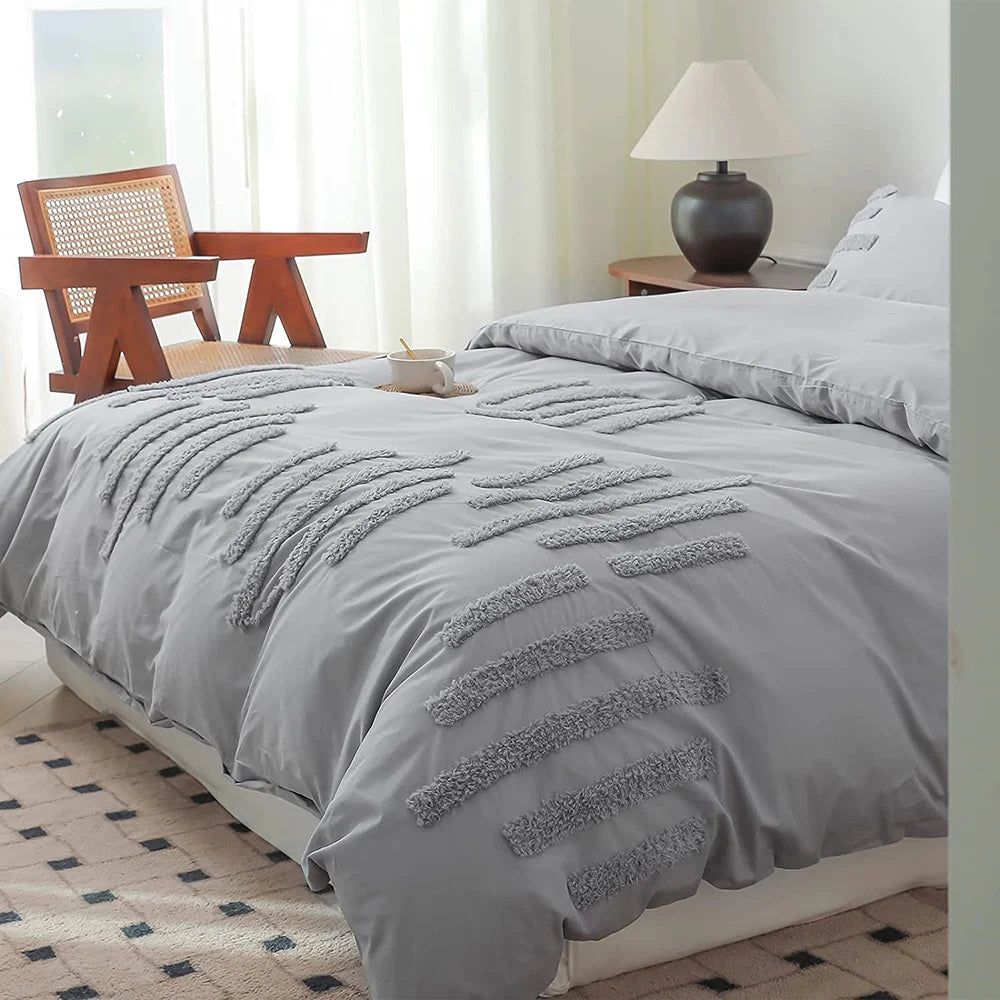 Opulence 100 Cotton Bedding Three Piece Duvet Cover Shams