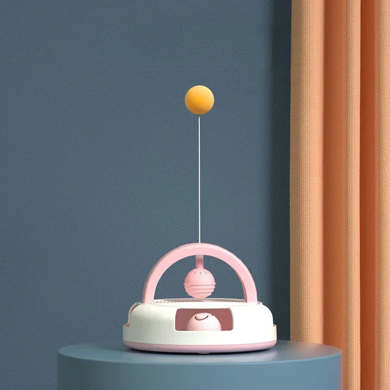 Gravity Table Tennis Cat Toy With Catnip Ball Turntable