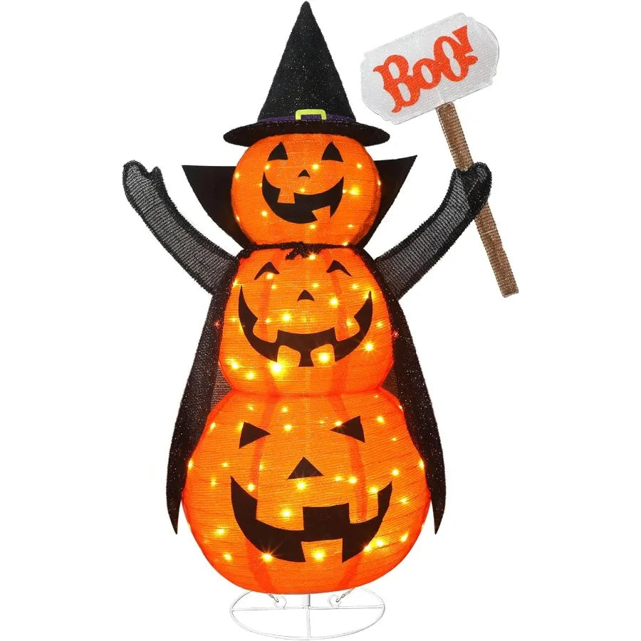 Halloween Jack O Lantern 4.3Ft Retractable Lantern With LEDs
