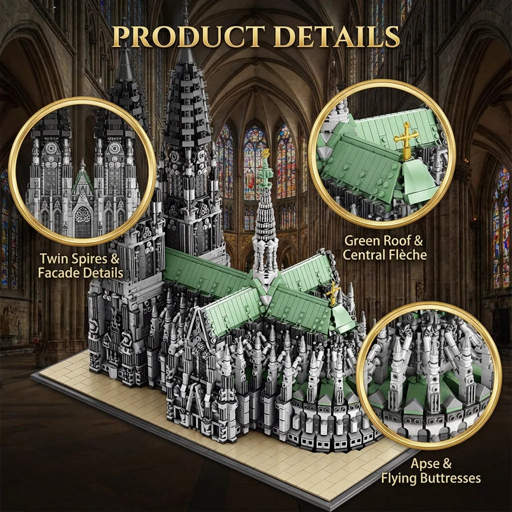 8614 Piece Cologne Cathedral Building Blocks Gothic Church Model Kit DIY