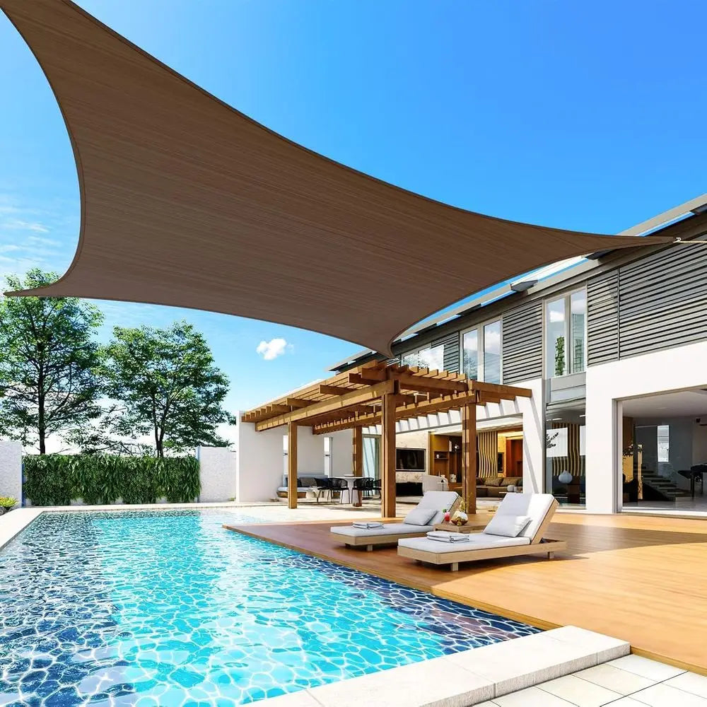 20x26ft Sun Shade Sail Backyard Patio Rectangular 185GSM Heavy Duty UV Block