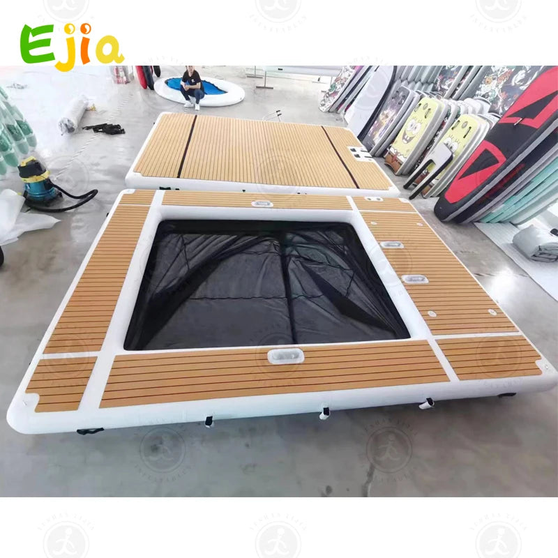 13 Ft Inflatable Pool Float Platform With Non Slip EVA Surface For Yacht Boat