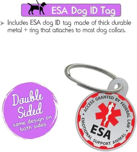 Emotional Support Dog Vest With ID Tag And ADA Cards Durable Service Dog Harness