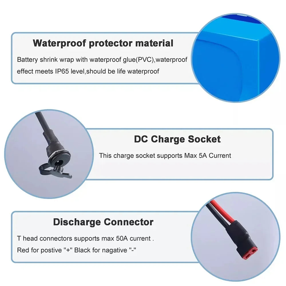 Aleaivy 36V 48V Electric Bike Battery Pack 10 16 20Ah LiIon