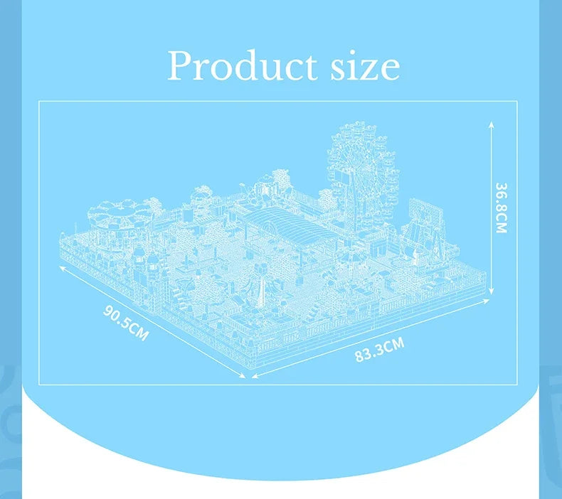5220 Pieces Amusement Park Building Blocks Ferris Wheel Carousel Modular Set