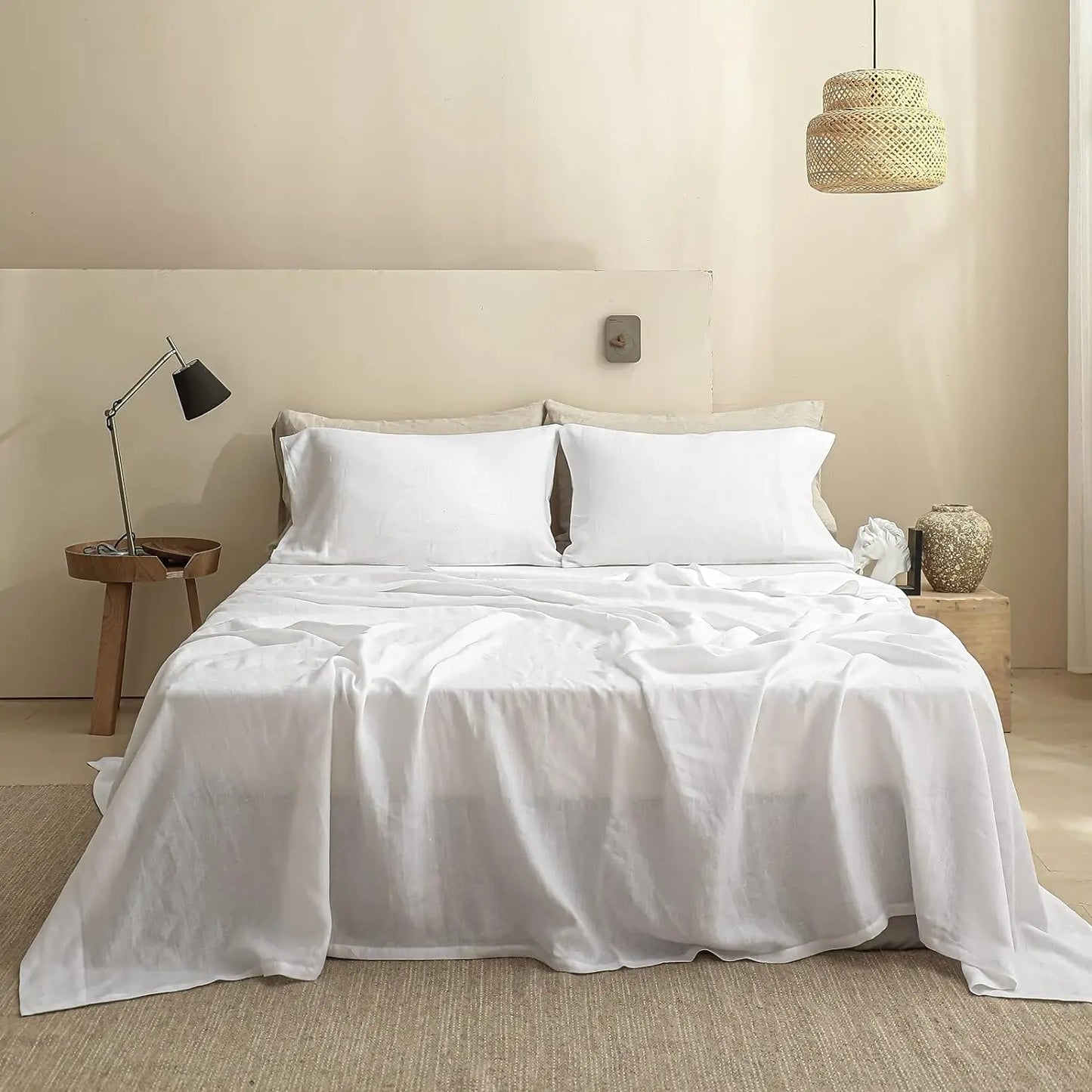 Simple Opulence 3 4 Piece Bed Linen Sheet Set French Flax