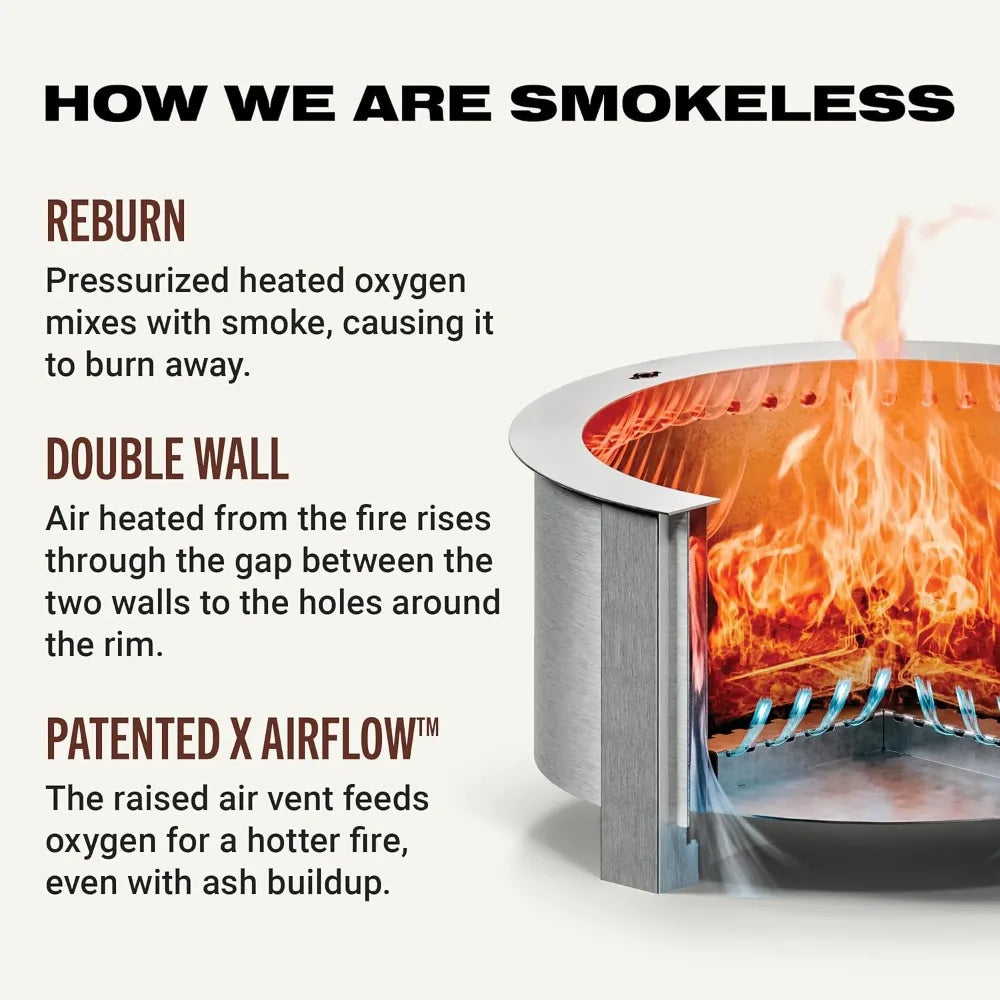 Smokeless Fire Pit X Series 24 Corten Steel 27 Point 5 Inch