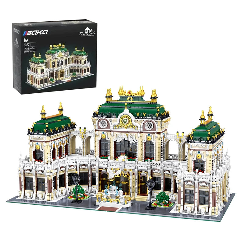 11930 Pieces Luxury Palace Building Blocks Street View Model MOC Brick Toys