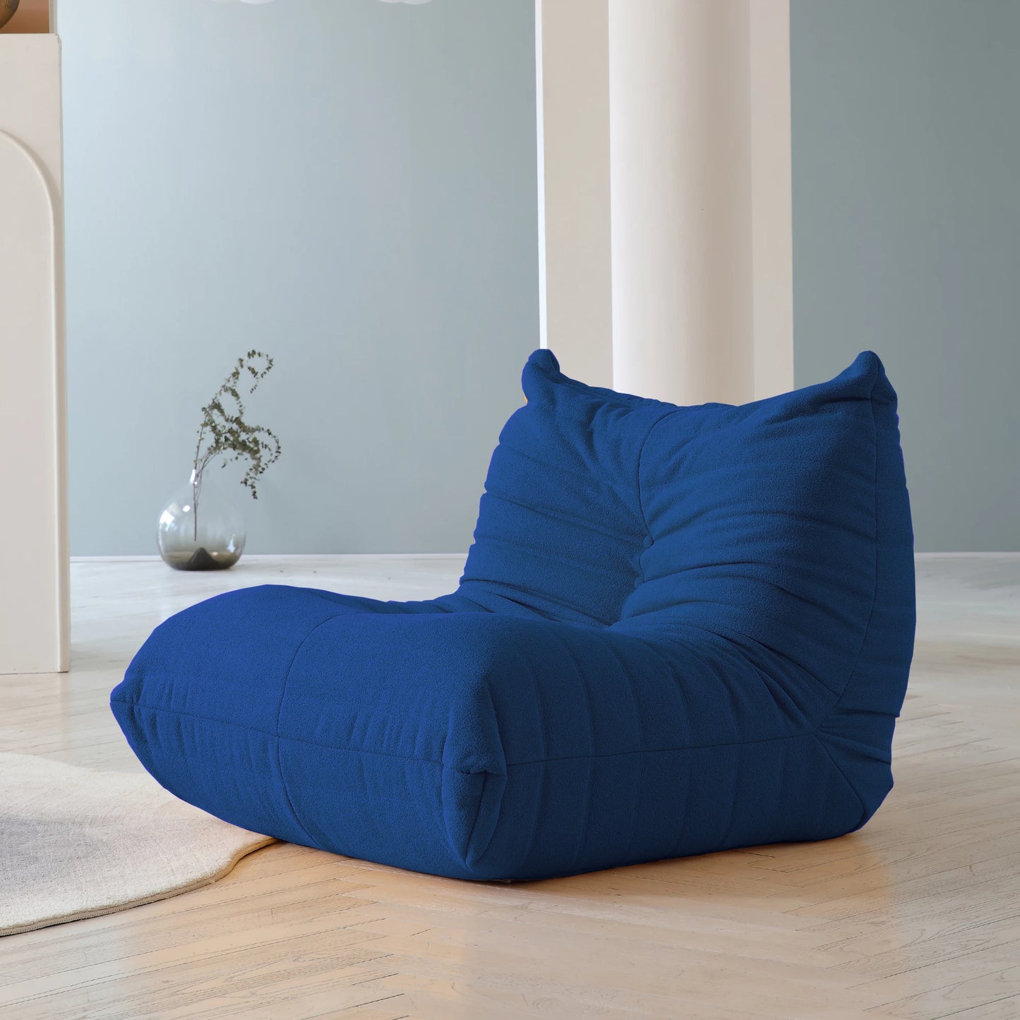 Velvet Teddy Bean Bag Sofa Floor Lounge Chair Foam Filled