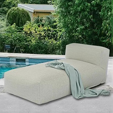 Outdoor Foam Filled Bean Bed Chair Sun Lounger for Patio and Pool