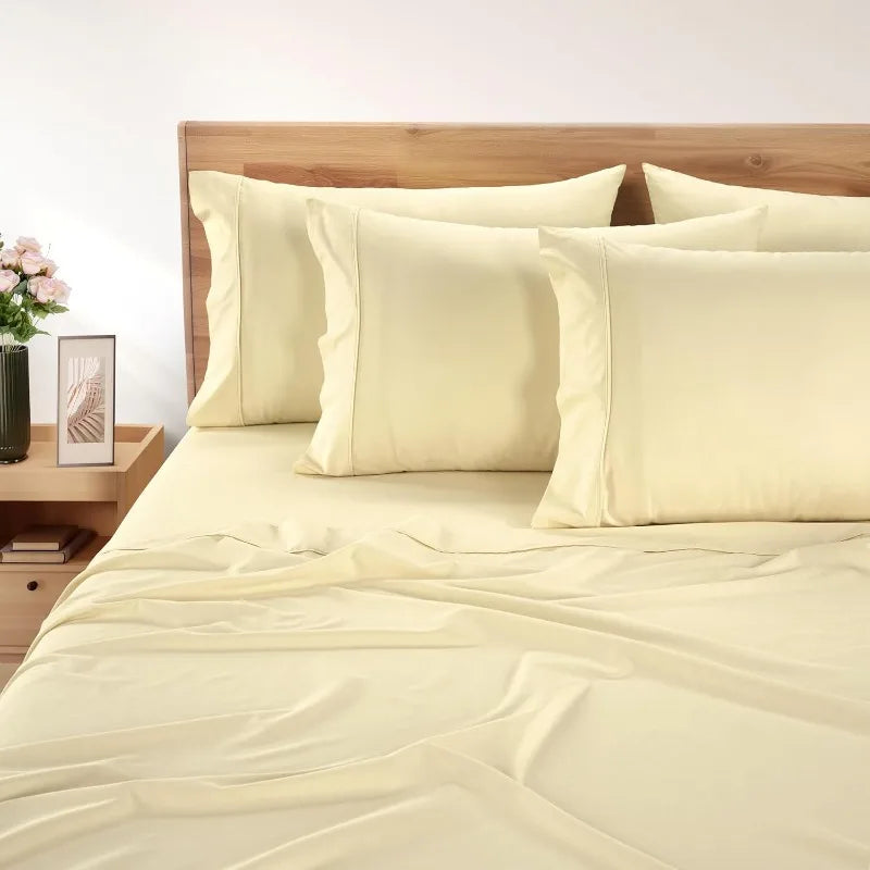 Platino 100 Percent Cotton Queen Sheet Set 6 Piece Percale