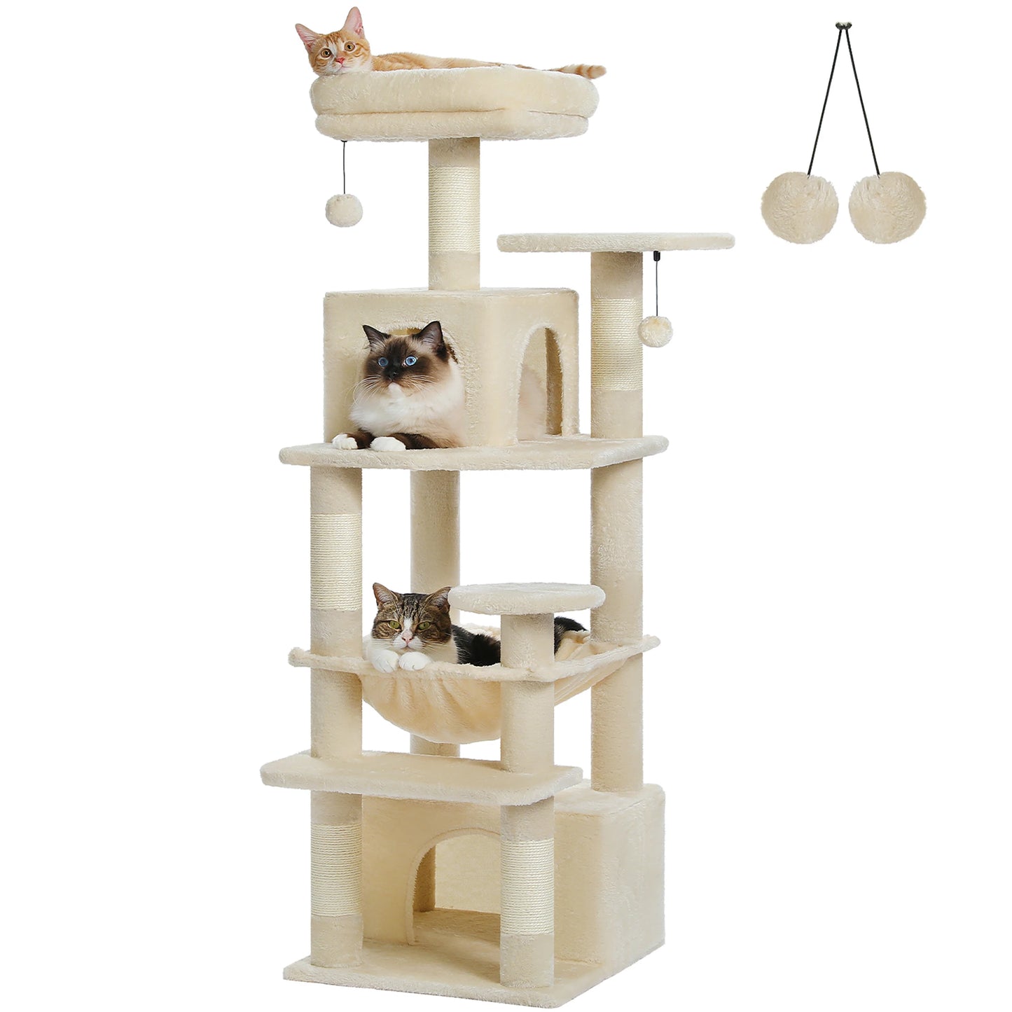 Large Cat Tree Tower Indoor Cats With Sisal Posts Hammock