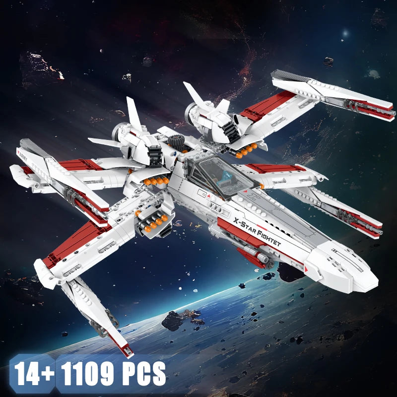 1109 Piece Stand Display Bracket Building Blocks For X Wing Space Wars Fighter