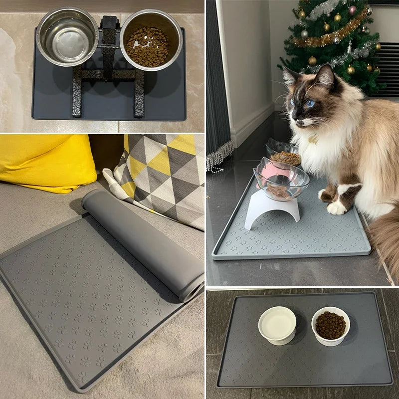 Pet Placemat Dog Cat Feeding Mat Silicone Waterproof Feeder Mats
