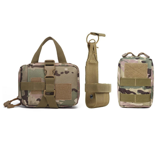 3 Piece Dog Tactical Pouch Set for Harness with 2 Pouches and Belt Bottle Holder