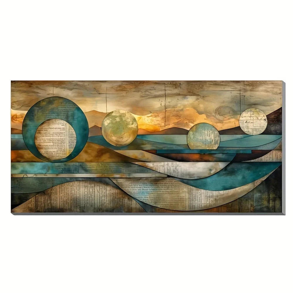 Art Deco Modern Canvas Wall Art With Pine Wood Frame 1.5 Inch Thick