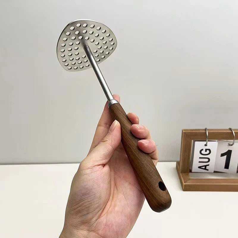 Purple Stainless Steel Potato Masher And Grater Set