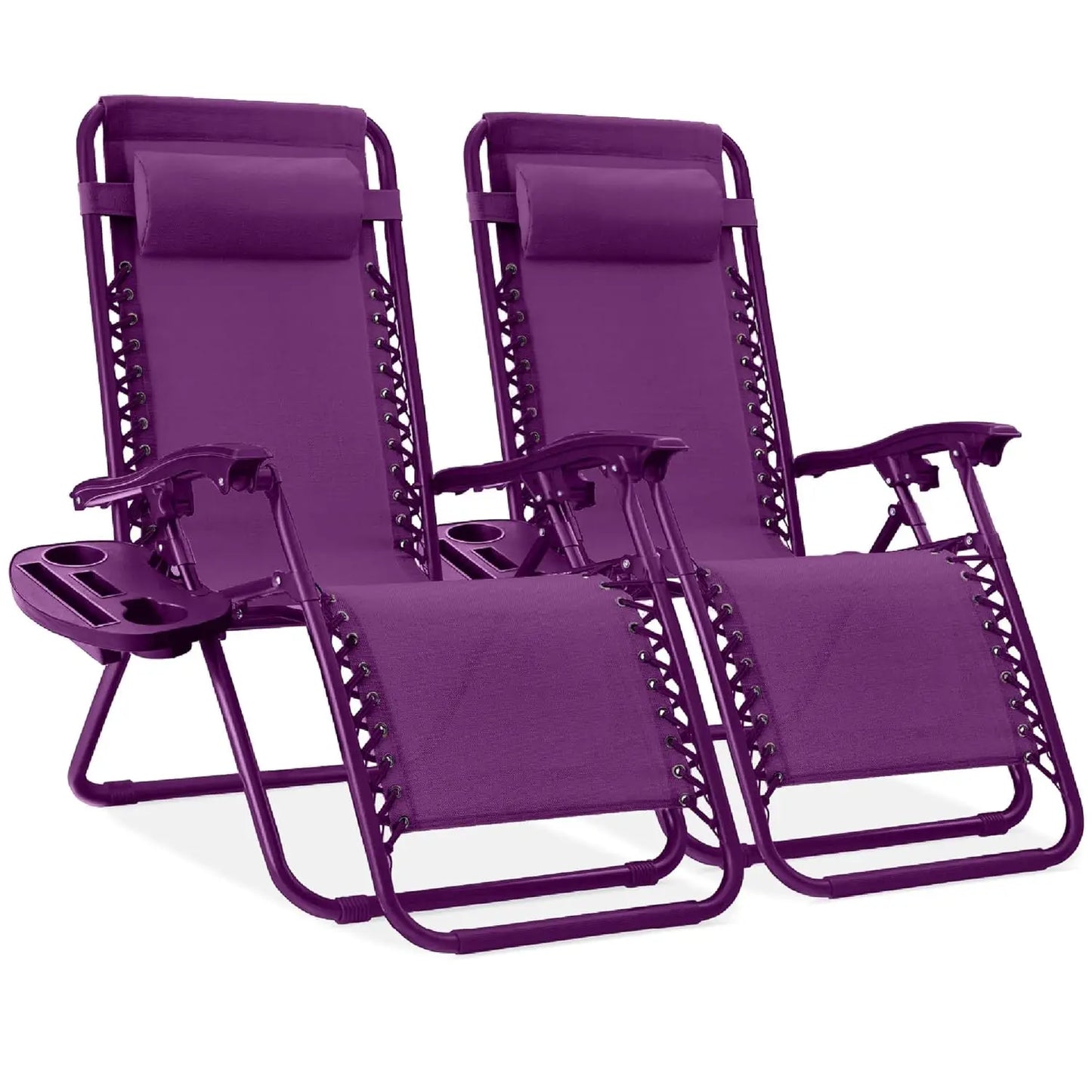 Set Of 2 Adjustable Zero Gravity Lounge Chairs Sage Green