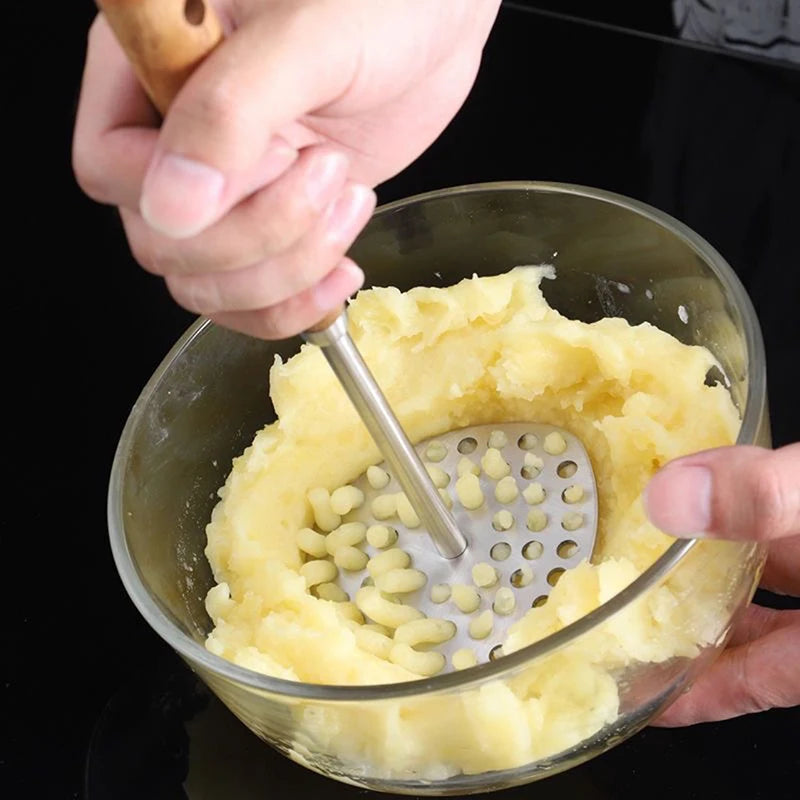 Purple Stainless Steel Potato Masher And Grater Set