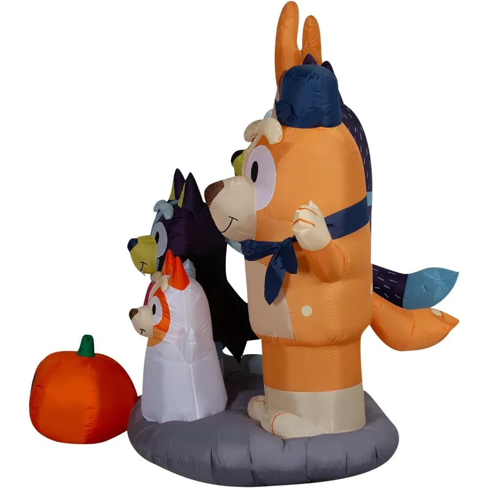 Halloween Inflatable Bluey and Family Scene, 5.5 ft Tall, Multi