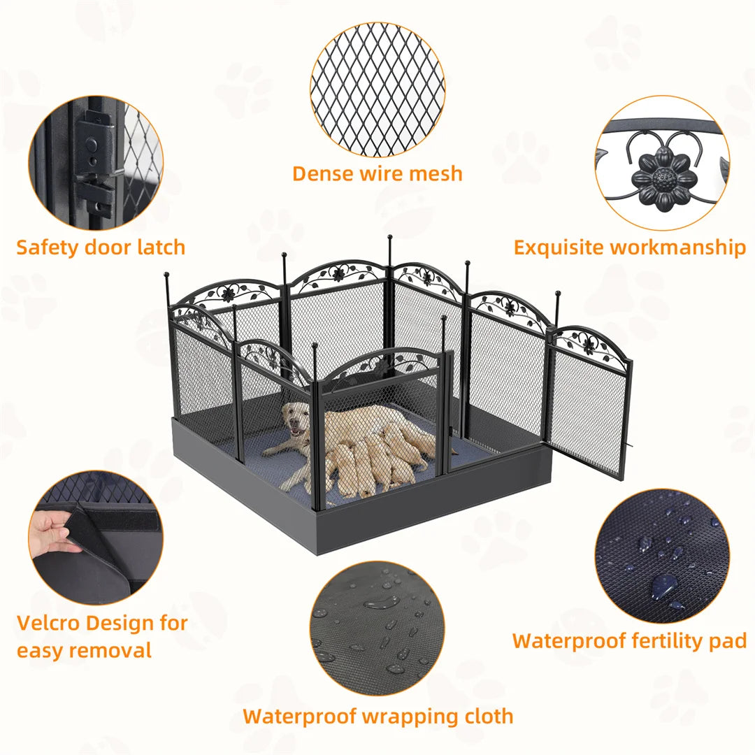 8 Panels Heavy Duty Dog Playpen Outdoor Indoor Fence Pad