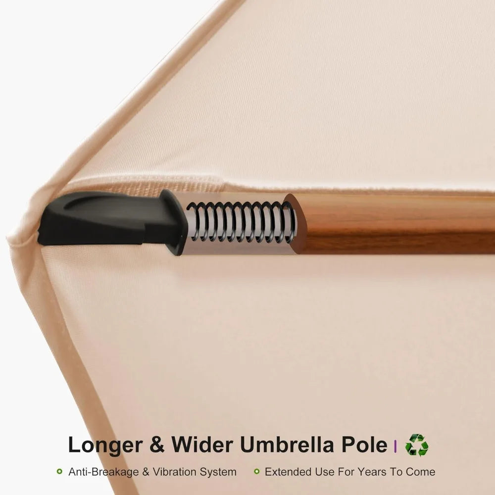 11ft Patio Round Cantilever Umbrella Windproof Offset Heavy Duty For Garden