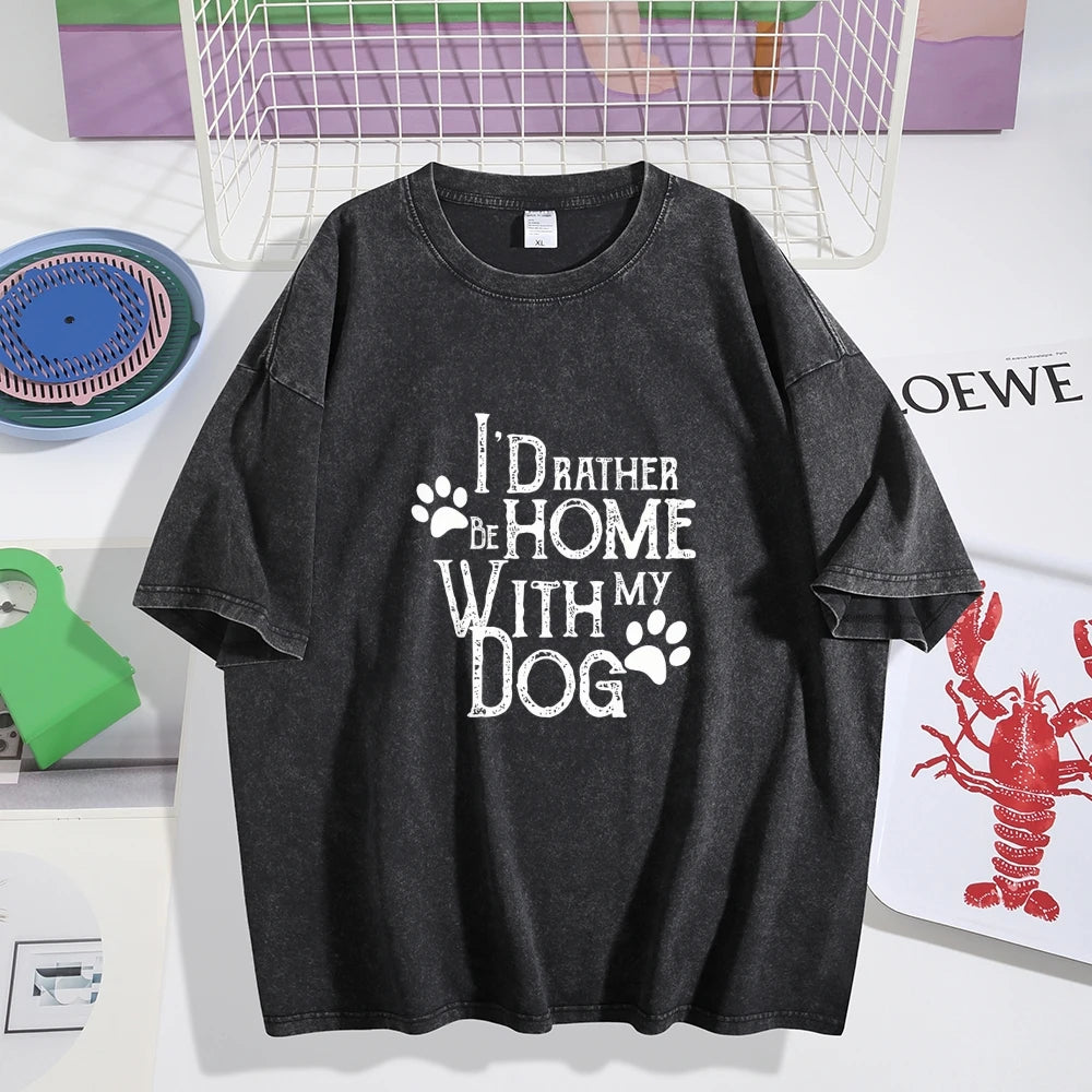 Women Cotton Graphic Tee Dog Paw Prints Y2K Vintage Short Sleeve