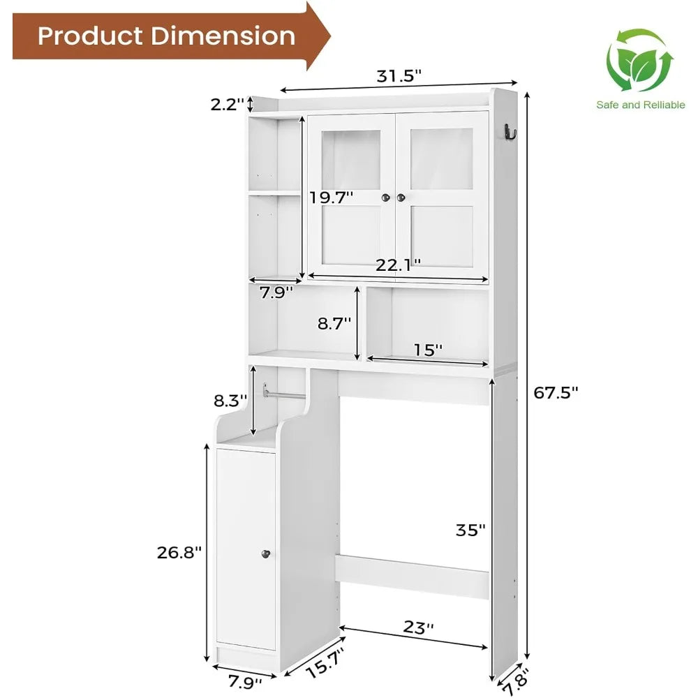 Bathroom Cabinet Over Toilet Glass Doors And Paper Holder