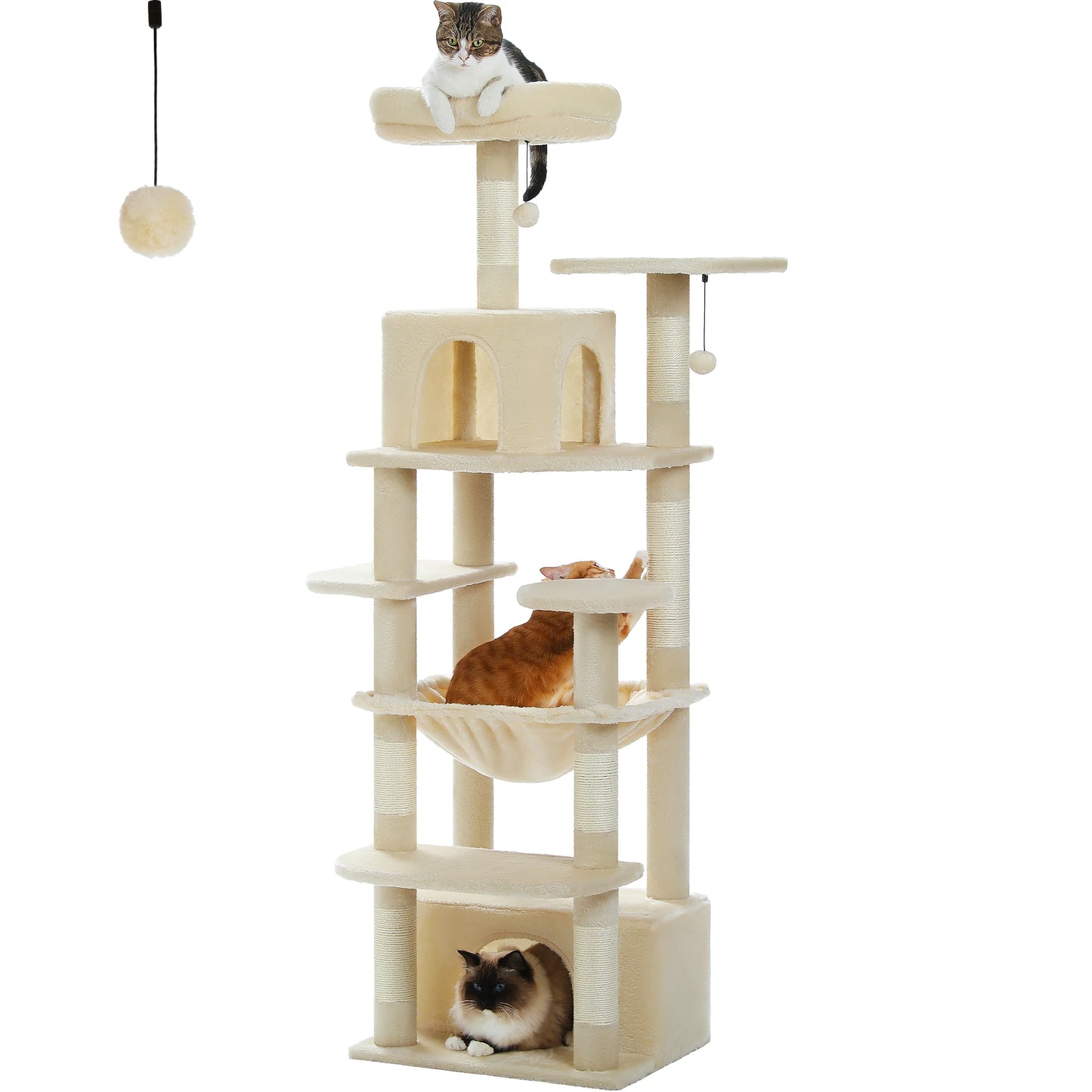 Large Cat Tree Tower Indoor Cats With Sisal Posts Hammock