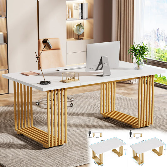 Tribesigns Office Desk 70.9 Inch Wooden Computer Desk