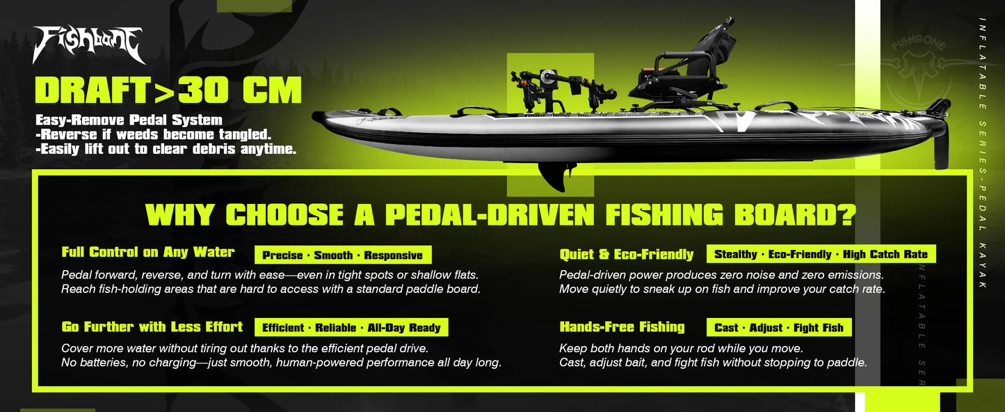 Spatium Fishing Kayak With Pedal Drive Sit On Top 11ft 660lb Capacity