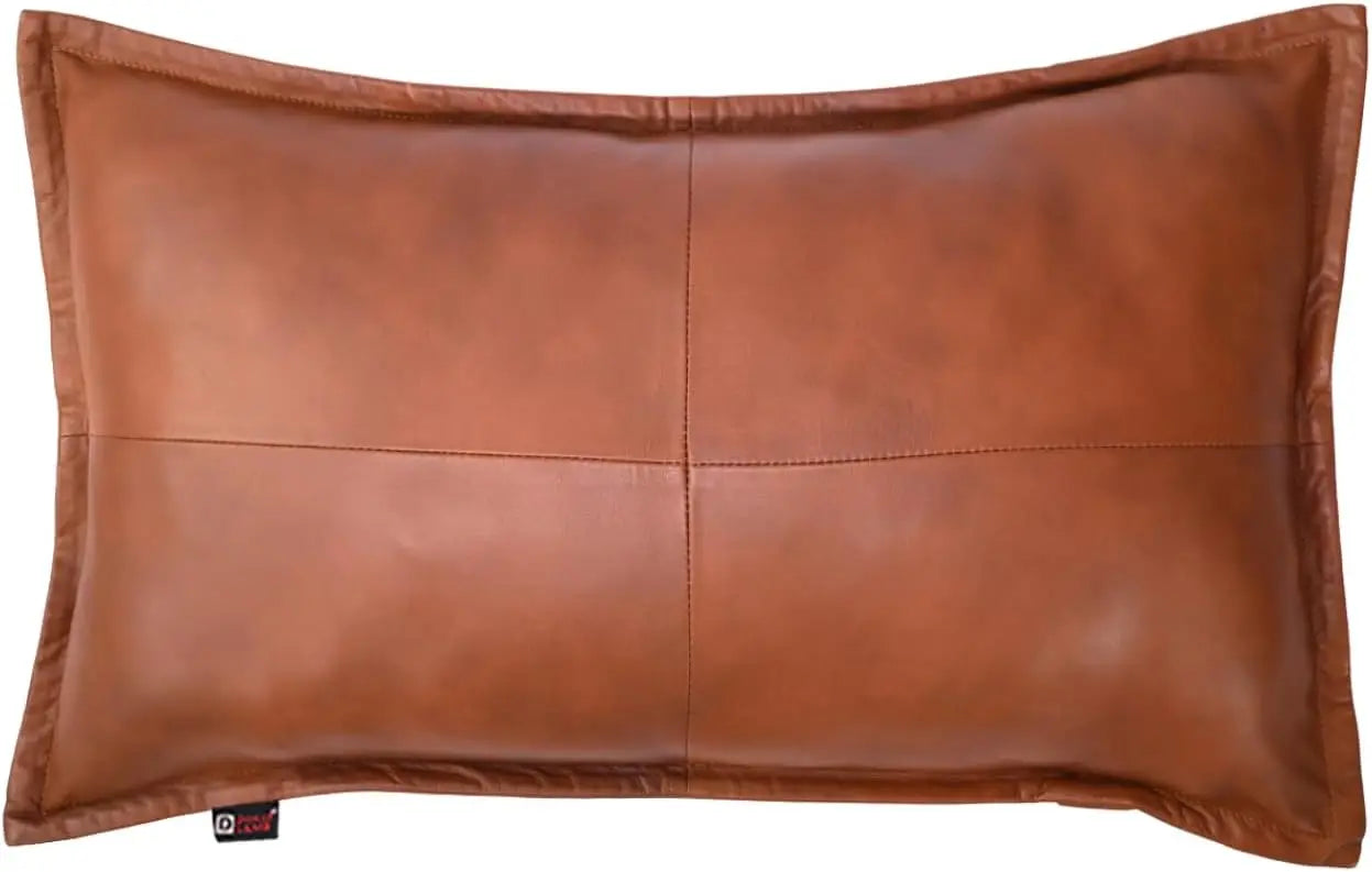 Lambskin Leather Pillow Cover Dolly Lamb Sofa Cushion Case 12x20 Living Room