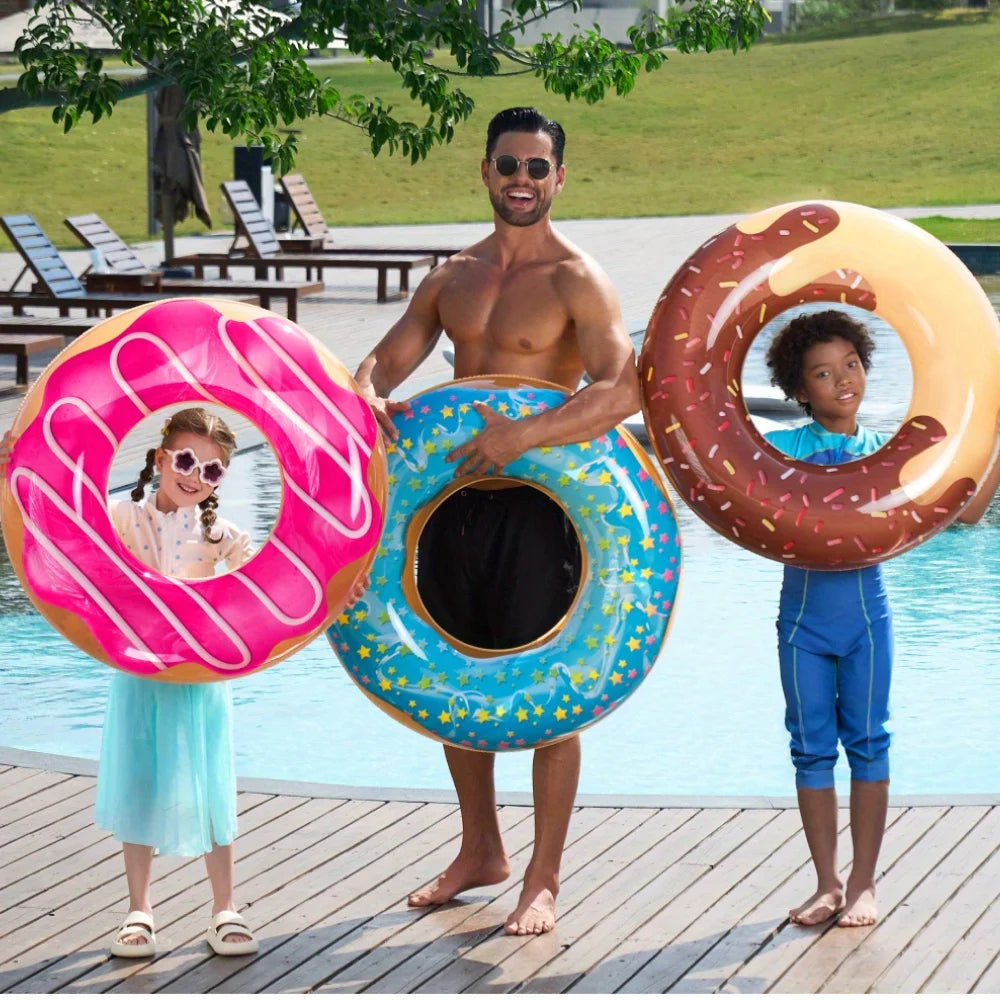 Joyfy 32 5 Inch Donut Pool Float With Glitter 3 Pack Party Supplies