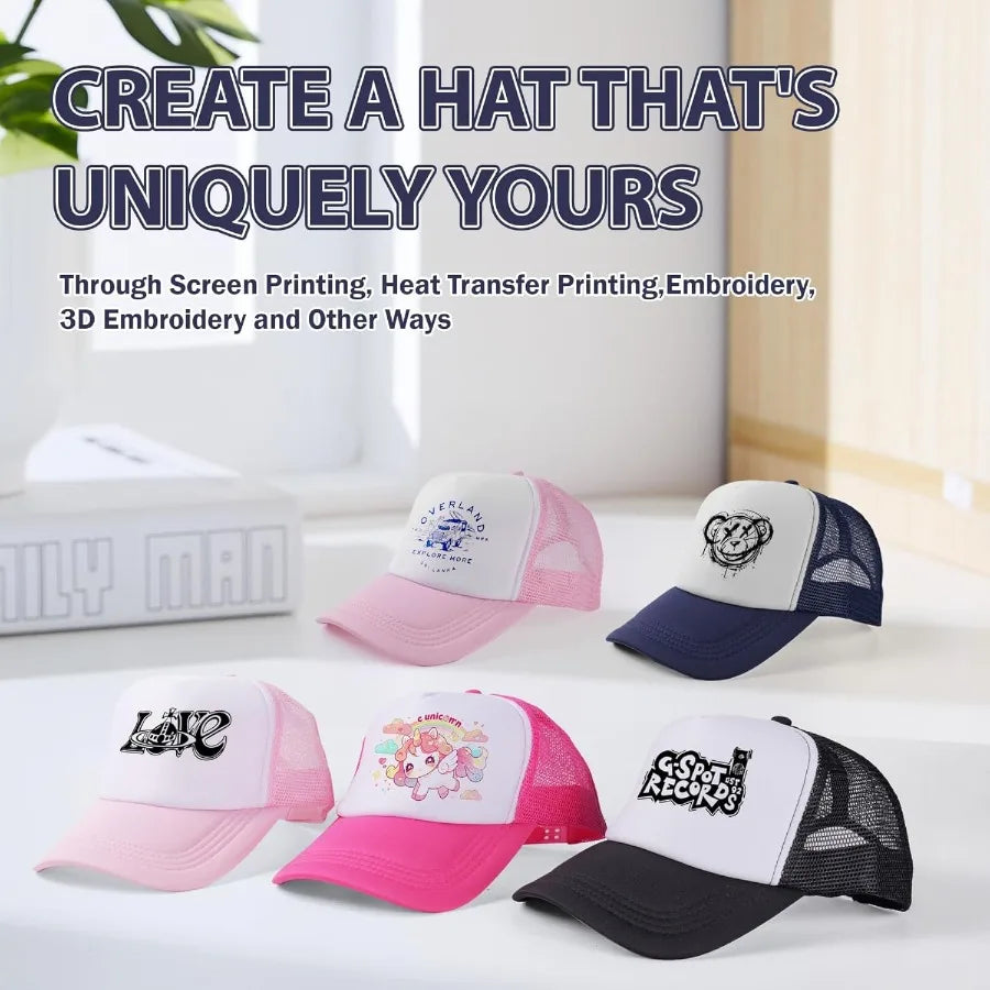 15 Pack Trucker Hats Bulk Sublimation Blanks Mesh Baseball Caps For DIY Custom