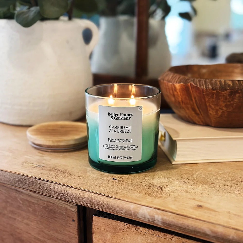 Ombre Scented Jar Candle 12oz Sea Breeze Pineapple