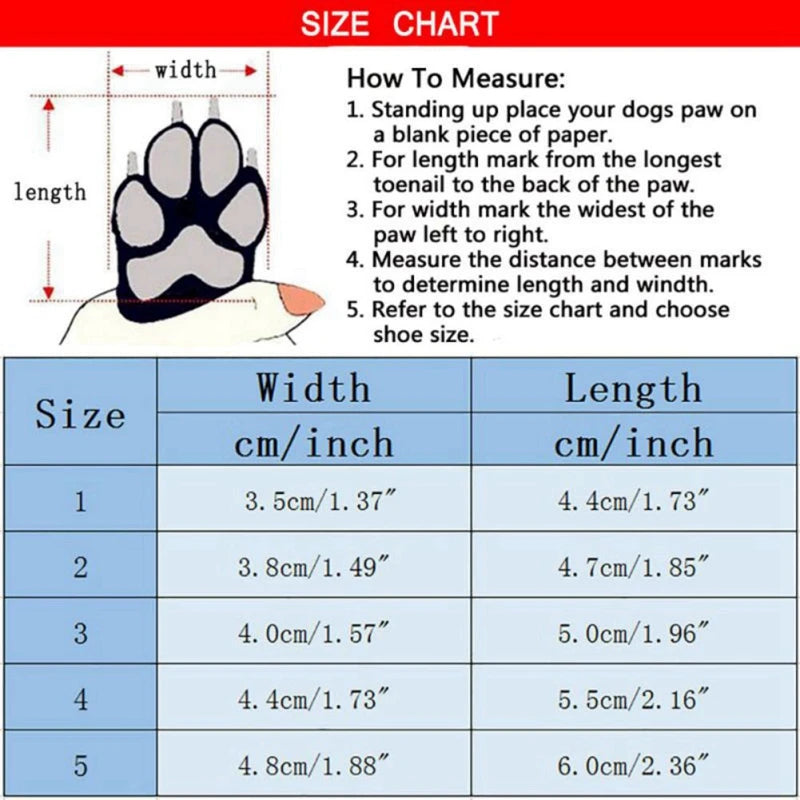 4 Pcs Set Keep Warm Snow Shoes for Small Dogs Non Slip Boots Winter