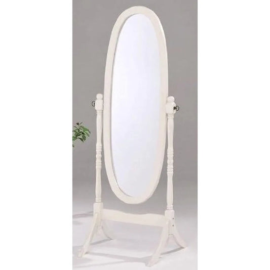 Legacy Decor Swivel Full Length Floor Wood Cheval Mirror White 59 Inch Height 20 Inch Width 19 Inch Depth