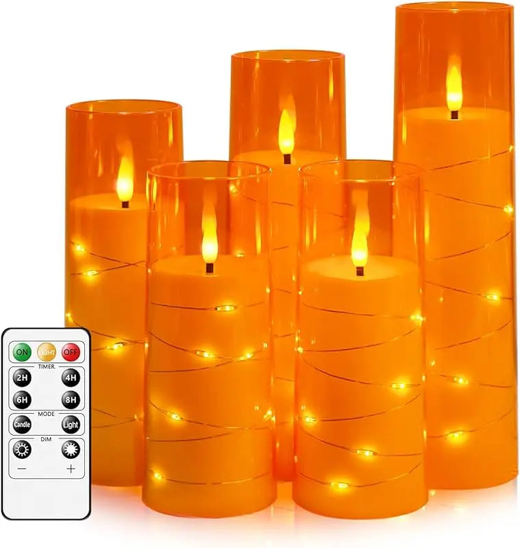 Five Pack Flameless LED Candles With Timer For Wedding