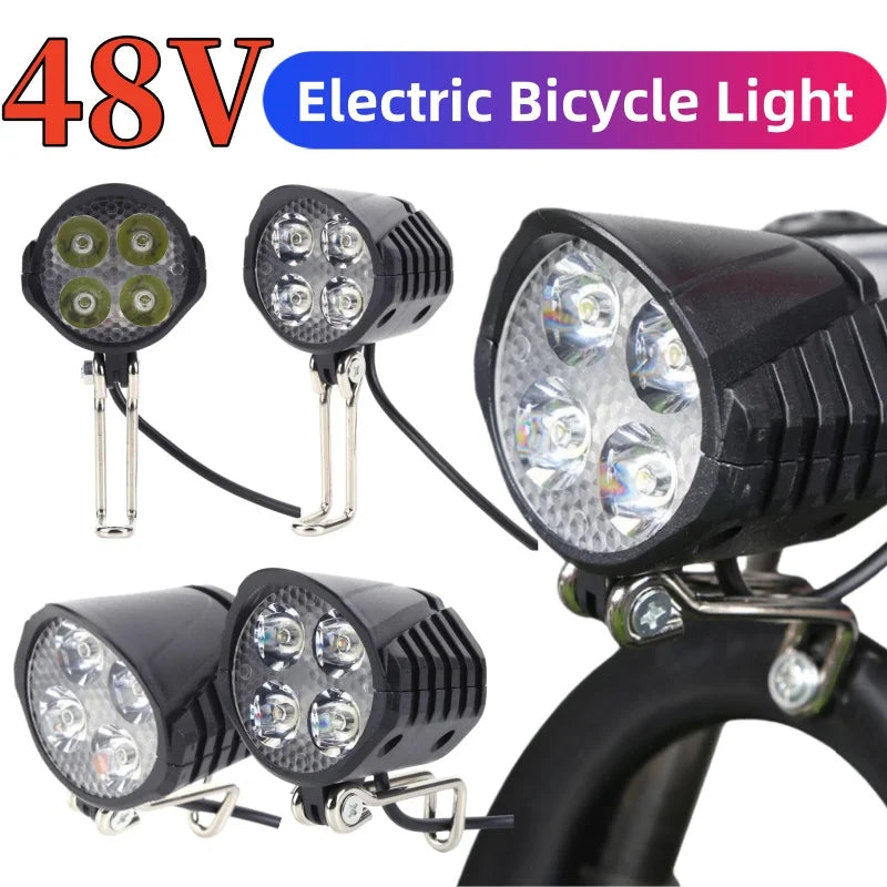 Electric Bicycle Light With Horn 48V LED Front Easy Install