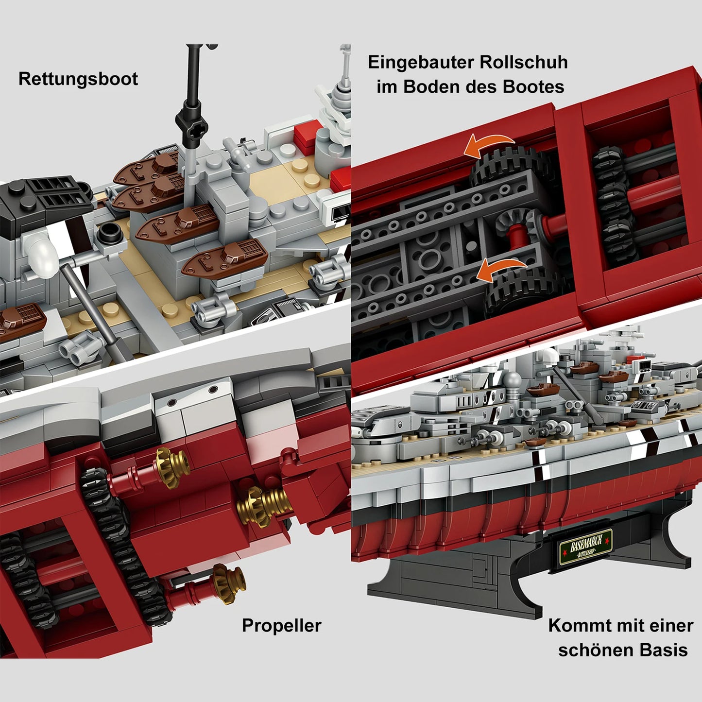 Military MOC Forange FC4201 Bismarck Class Battleship Model 2081PCS Building Blocks Brick Puzzle Toy for Kids Gift