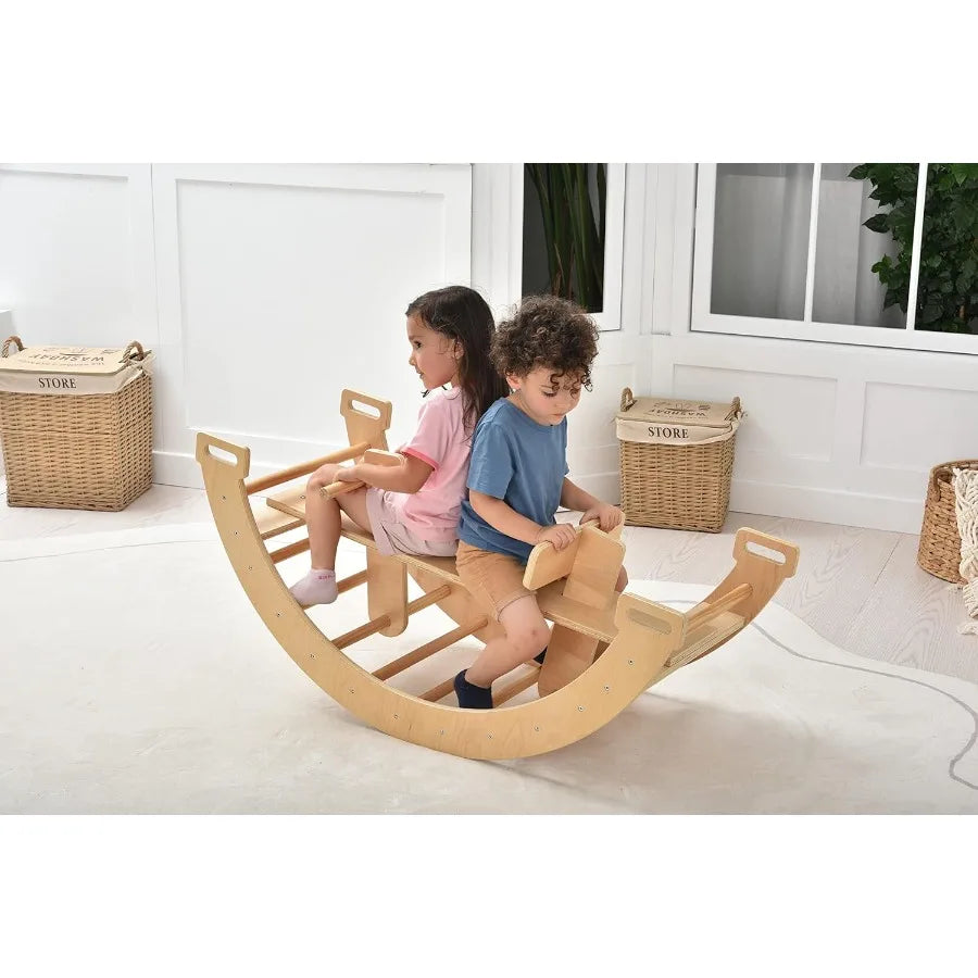 Bailis Ultimate 3in1 Playset Seesaw Climbing Arch Rocker Waldorf Montessori Toy