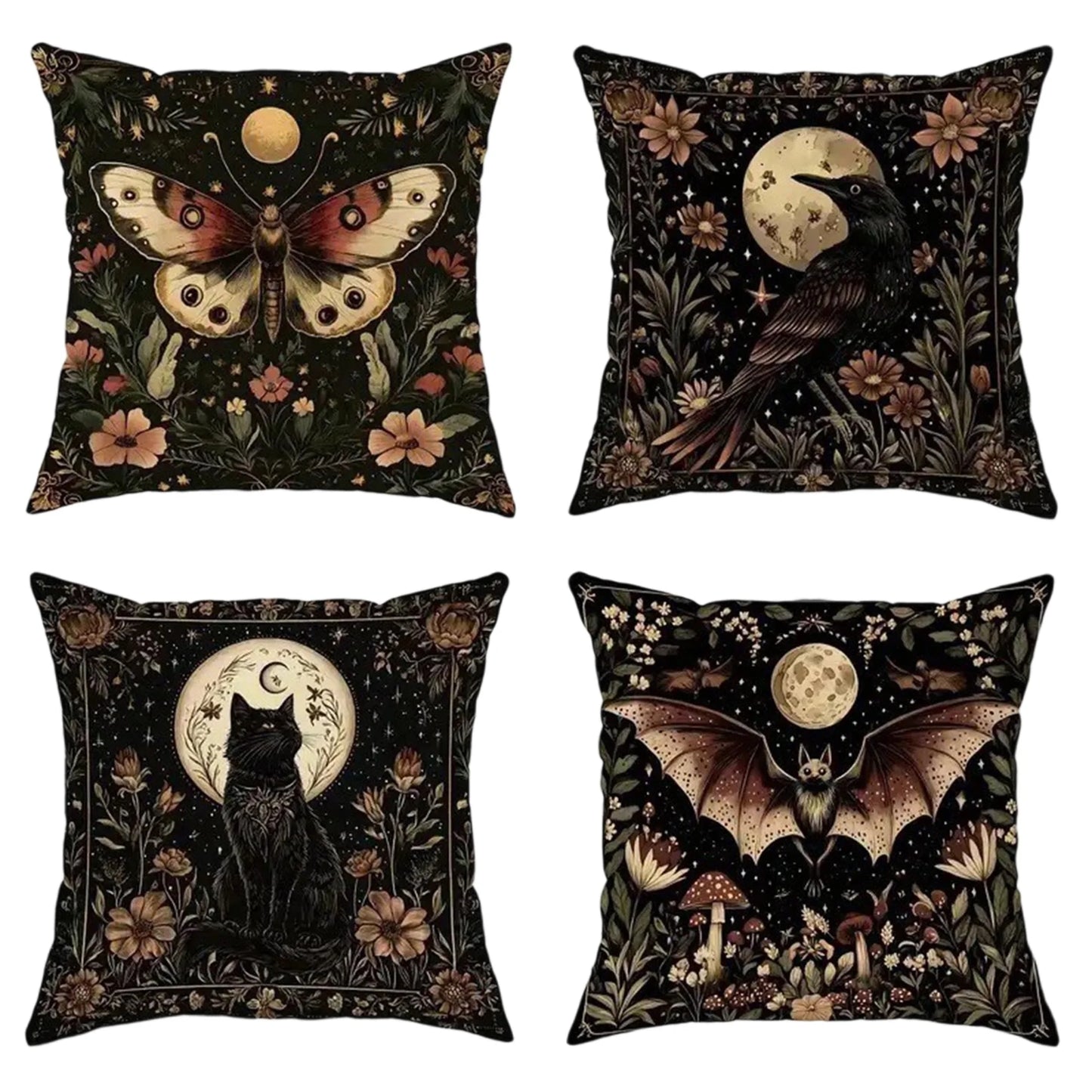 Spooky Halloween Pumpkin Ghost Spider Throw Pillow Cover
