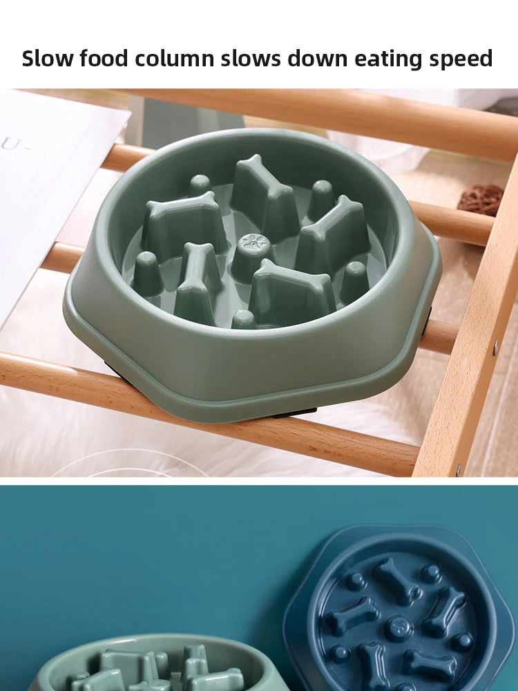 Pet Slow Feeder Bowl Anti Choking Plastic Dish For Small Dogs
