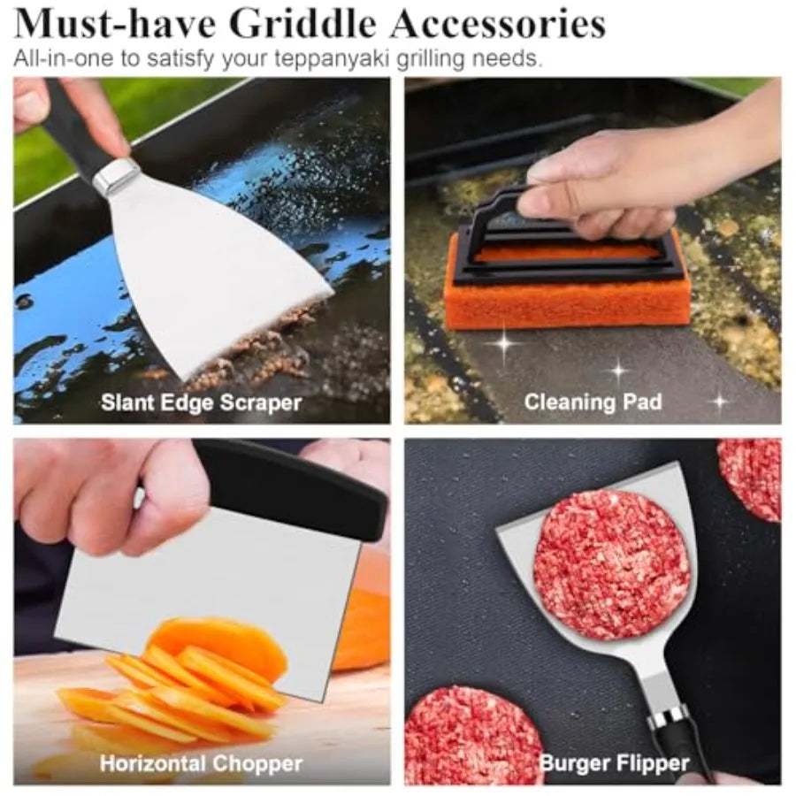 Griddle Accessories Kit 27Pcs For Blackstone Flat Top Hibachi Grill Spatula Set