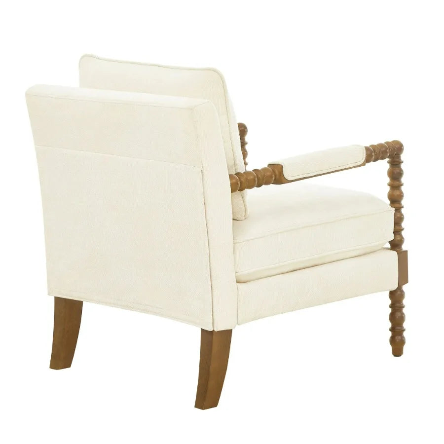 Pioneer Woman Spindle Accent Chair Antique White Upholstery