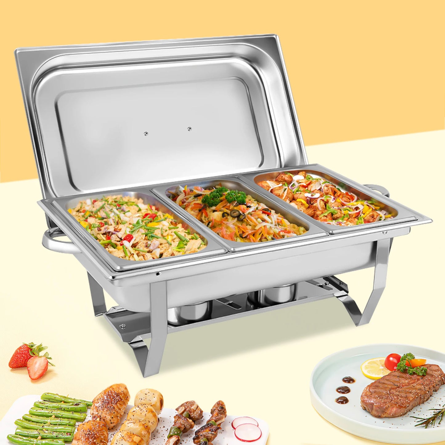 Stainless Steel Tableware Set Folding 3-Frame Dining Stove 4KG Ideal For Buffets Hotel