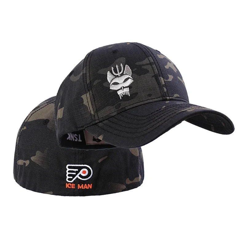 Unisex Polyester Tactical Baseball Cap Snapback Stretchy for Running and Fishing